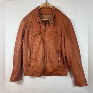 Wilsons Leather Tan Military Jacket